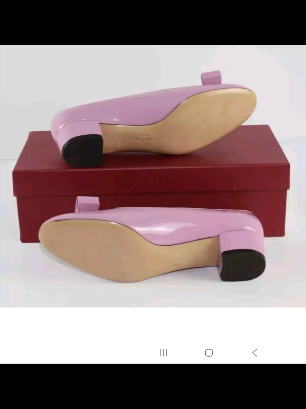 New Salvatore Ferragamo Sz 9.5 B Vara Vertigo Pink Logo Bow Patent Leather Pumps